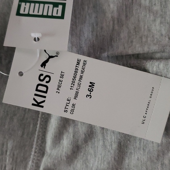 NEW PUMA Baby Girls Tee Short Set Florescent Pink Heather Graphic Racerback 3-6M - Picture 5 of 5